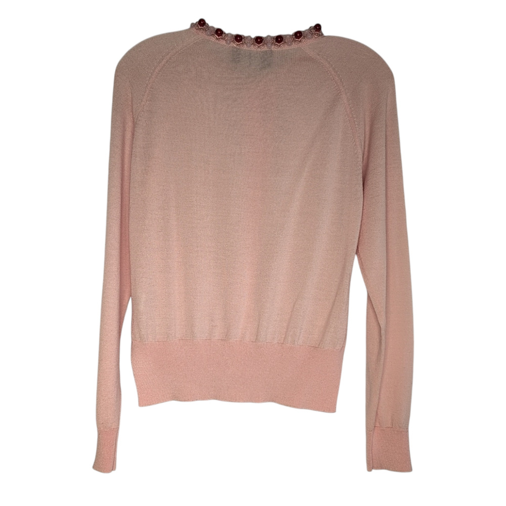Simone Rocha Embellished Pink Merino Wool Cardigan, size XS, made in Italy - Picture 2 of 12